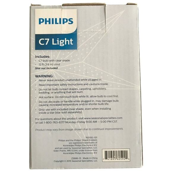 NEW Philips C7 Hanging Star Light Kit Indoor Mason Jar Paper Star DIY NWT NIB - Picture 4 of 8